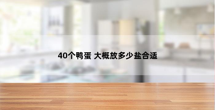 40个鸭蛋 大概放多少盐合适 